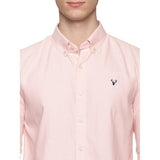 U.S. ELK Men's Button Down Slim Fit, Casual Long Sleeve Shirt - Peach U.S. ELK