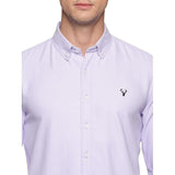 U.S. ELK Men's Button Down Slim Fit, Casual Long Sleeve Shirt - Lavender U.S. ELK