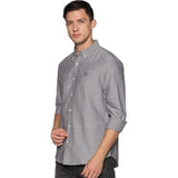 U.S. ELK Men's Button Down Slim Fit, Casual Long Sleeve Shirt - Grey U.S. ELK