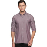 U.S. ELK Men's Button Down Slim Fit, Casual Long Sleeve Shirt - Deep purple U.S. ELK