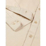 U.S. ELK Men's Button Down Slim Fit, Casual Long Sleeve Shirt - White-Beige U.S. ELK