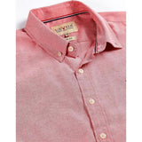 U.S. ELK Men's Button Down Slim Fit, Casual Long Sleeve Shirt - Oxford Red U.S. ELK