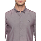 U.S. ELK Men's Button Down Slim Fit, Casual Long Sleeve Shirt - Deep purple U.S. ELK