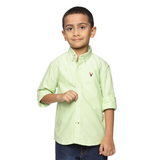 Boys Long Sleeve Oxford Dress Shirt | Kids Button Down Shirt - Parrot Green