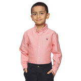 U.S. ELK Boys' and Men's Long Sleeve Button Down Dress Shirts-Oxford Red